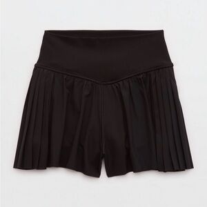 OFFLINE by Aerie Black Pleated Flowy Shorts - Small NWT